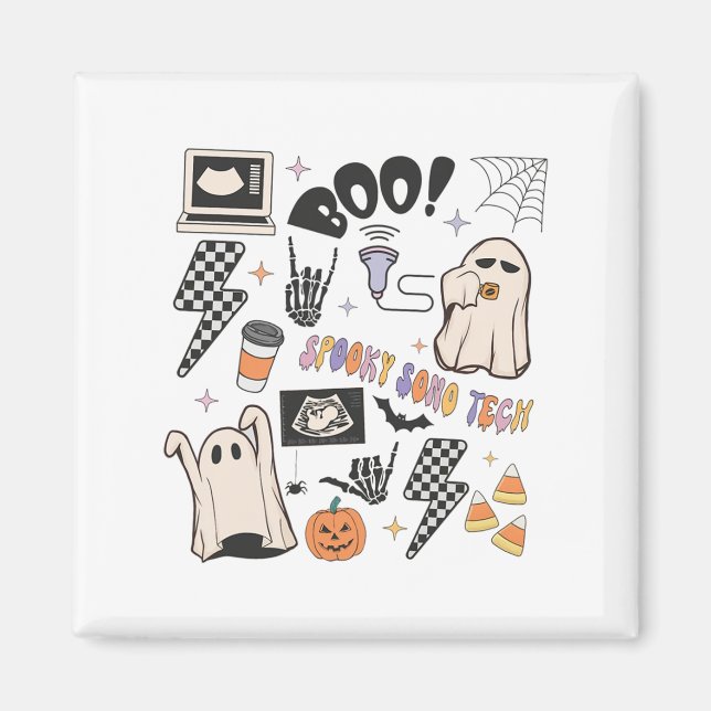 Halloween Ultrasound Tech Fall Autumn Sonographer Magnet (Framsidan)