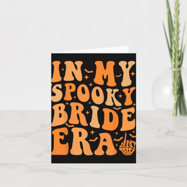 Halloween under min skräckbrudsera Groovy bröllop  Kort (Framsida)