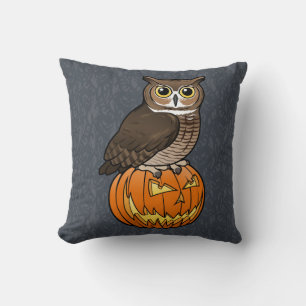 Halloween underbar Horned uggla Kudde