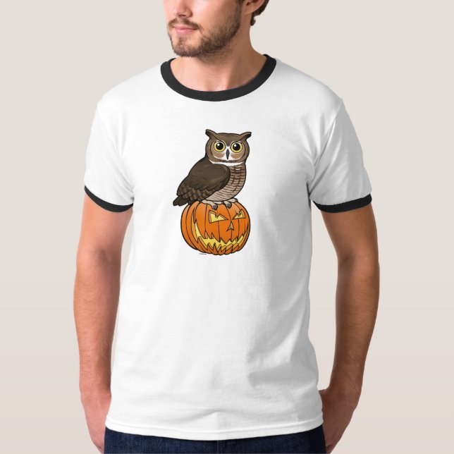 Halloween underbar Horned uggla Tee Shirt (Framsida)