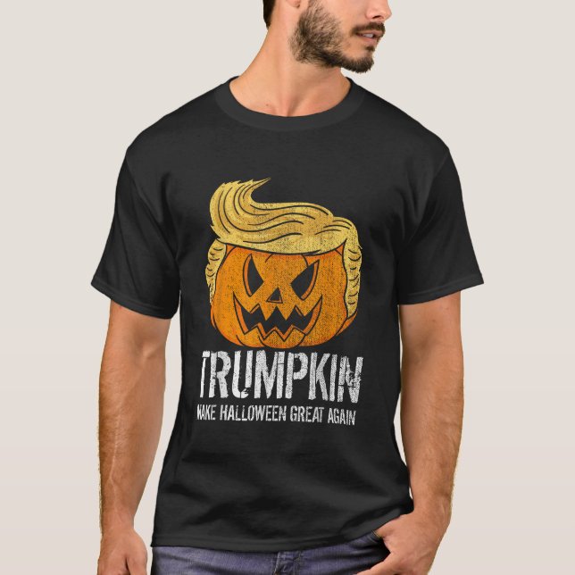 Halloween Underbar igen Donald Trump Trumpkin Pump T Shirt (Framsida)