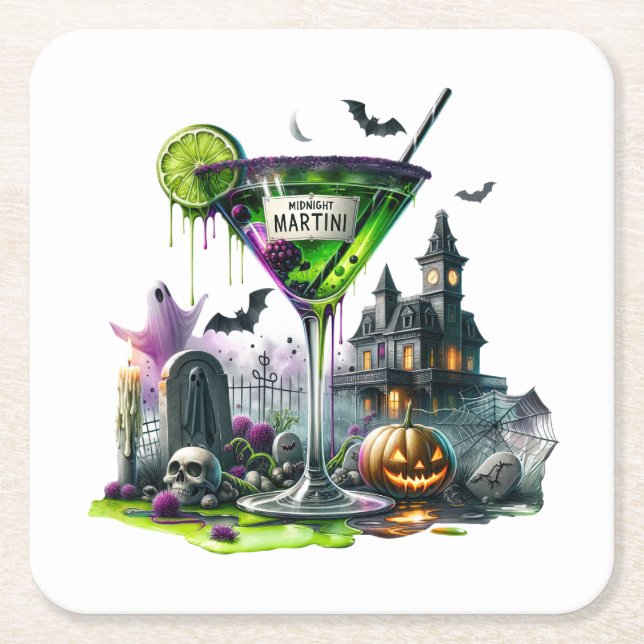 Halloween Underlägg Papper Kvadrat (Framsidan)