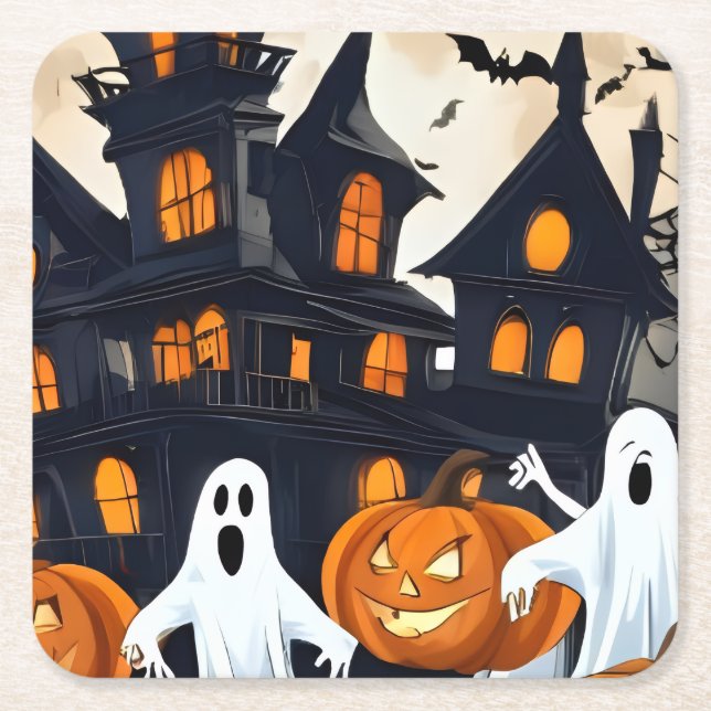 Halloween Underlägg Papper Kvadrat (Framsidan)