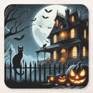 Halloween Underlägg Papper Kvadrat
