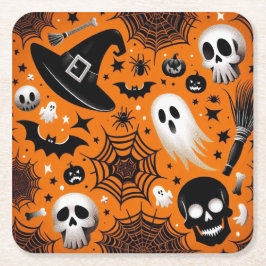 Halloween Underlägg Papper Kvadrat