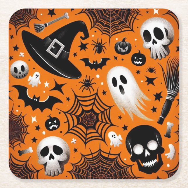 Halloween Underlägg Papper Kvadrat (Framsidan)