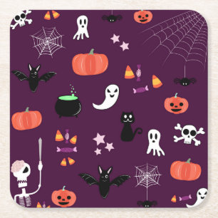 Halloween Underlägg Papper Kvadrat