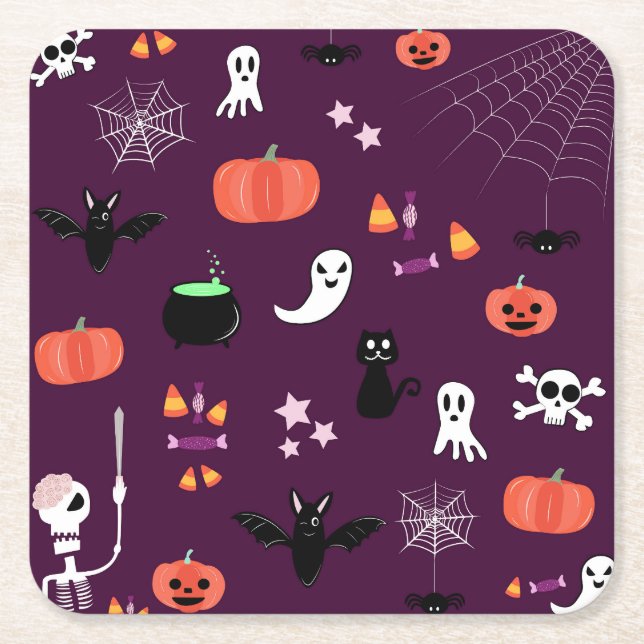 Halloween Underlägg Papper Kvadrat (Framsidan)