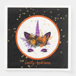 Halloween Unicorn Ansikte Flick kalas Lila Pappersservett