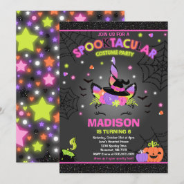 Halloween Unicorn Birthday Inbjudan Halloween fest