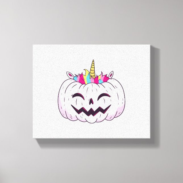 Halloween unicorn canvastryck (Framsida)