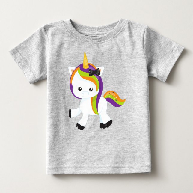 Halloween Unicorn, Cute Unicorn, Magic Unicorn T Shirt (Framsida)