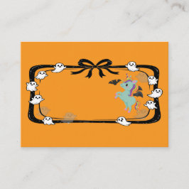 Halloween Unicorn Greeting Bat Orange Placeringskort