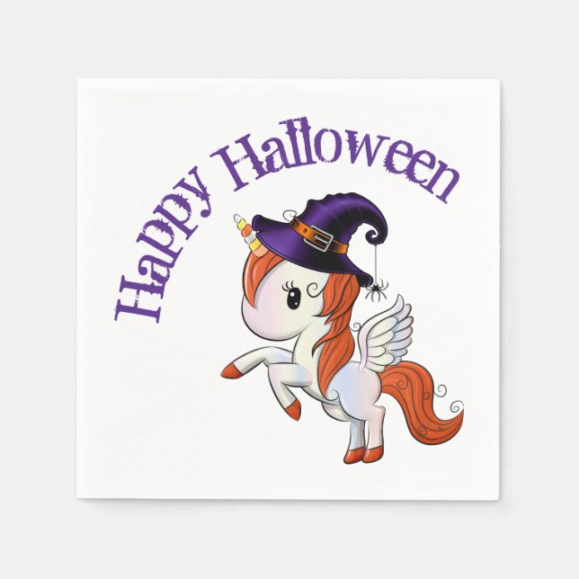 Halloween Unicorn Pegasus Witch Pappersservett (Framsidan)