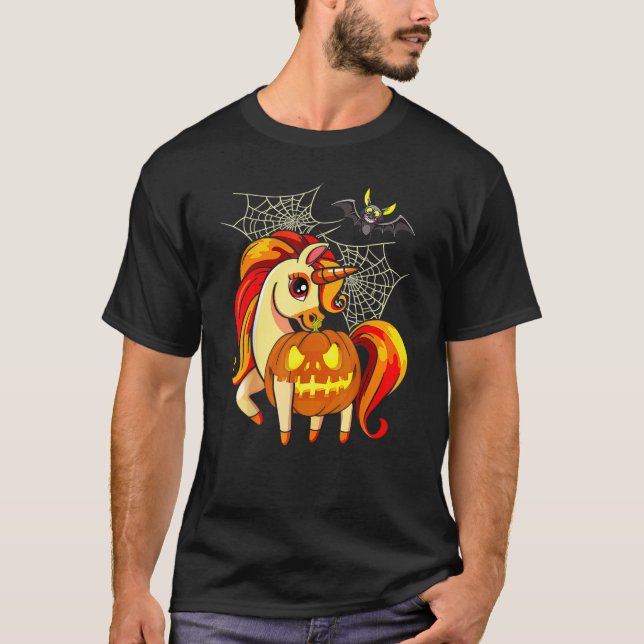 Halloween Unicorn Scary Pumpkins Matching Kids Fam T Shirt (Framsida)