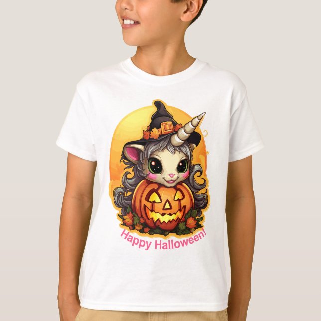 Halloween Unicorn T Shirt (Framsida)
