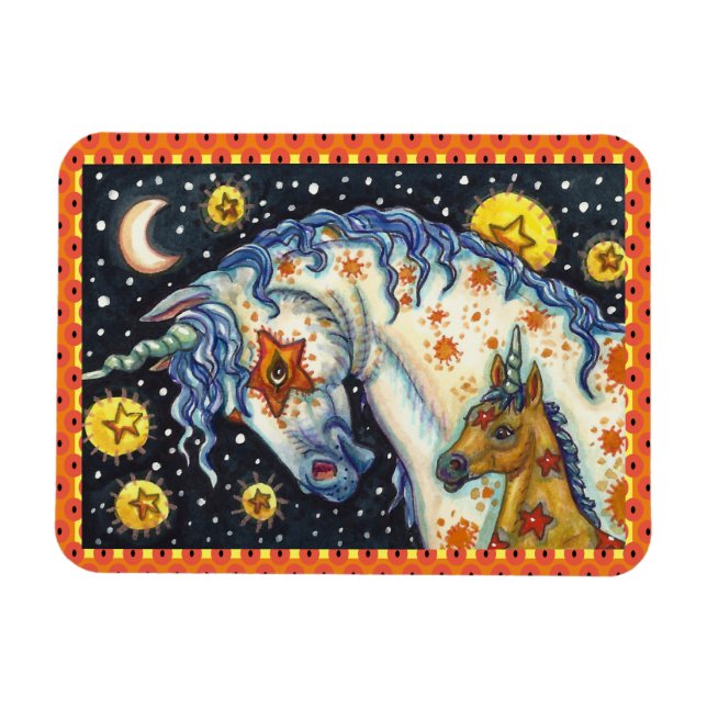 HALLOWEEN UNICORNS, STAR HORSE & COLT FANTASY MAGNET (Horisontell)