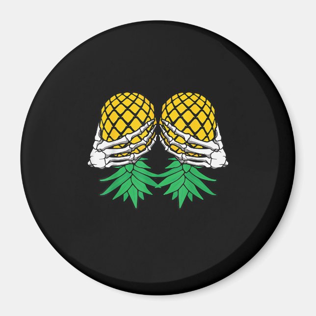 Halloween uppsida nedåt ananapple Swinger Skeleton Magnet (Framsidan)