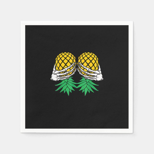 Halloween uppsida nedåt ananapple Swinger Skeleton Pappersservett (Framsidan)