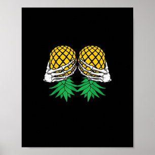 Halloween uppsida nedåt ananapple Swinger Skeleton Poster