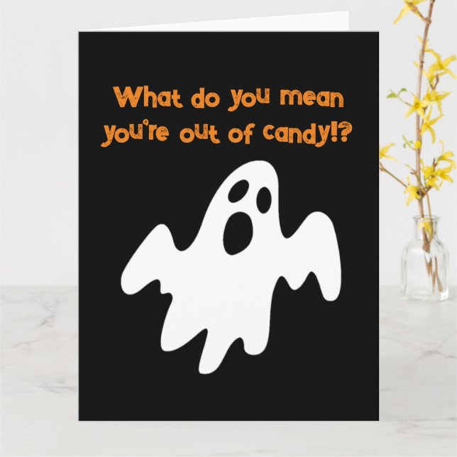Halloween ut ur Candy Funny Ghost Kort (Gul blomma)