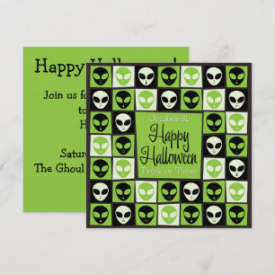 Halloween utomjordisk mosaik inbjudningar