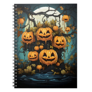 Halloween-utvändig hangingningspumpor på Träd Anteckningsbok