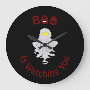 Halloween Väggklocka Boo Ser På Dig