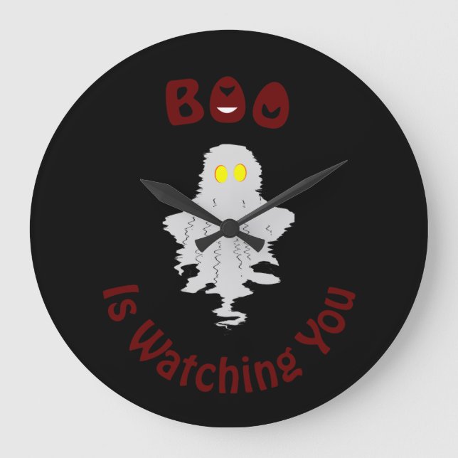 Halloween Väggklocka | Boo Ser På Dig (Framsida)