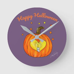 Halloween-väggklocka Rund Klocka