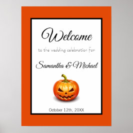 Halloween Välkommen Bröllop Firande Sign Poster