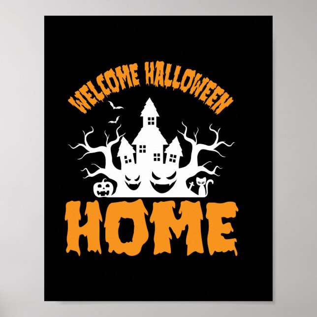 Halloween Välkommen Halloween Hemfödelsedag Poster (Framsidan)