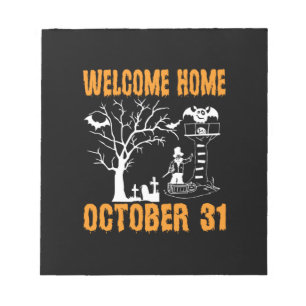Halloween Välkommen hem oktober födelsedag Anteckningsblock