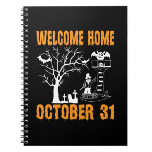 Halloween Välkommen hem oktober födelsedag Anteckningsbok