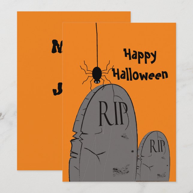 Halloween välkomstkort kort (Fram/baksida)