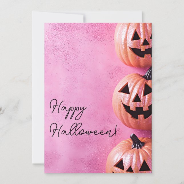 Halloween Välkomstkort med Pumpor Inbjudningar (Framsida)