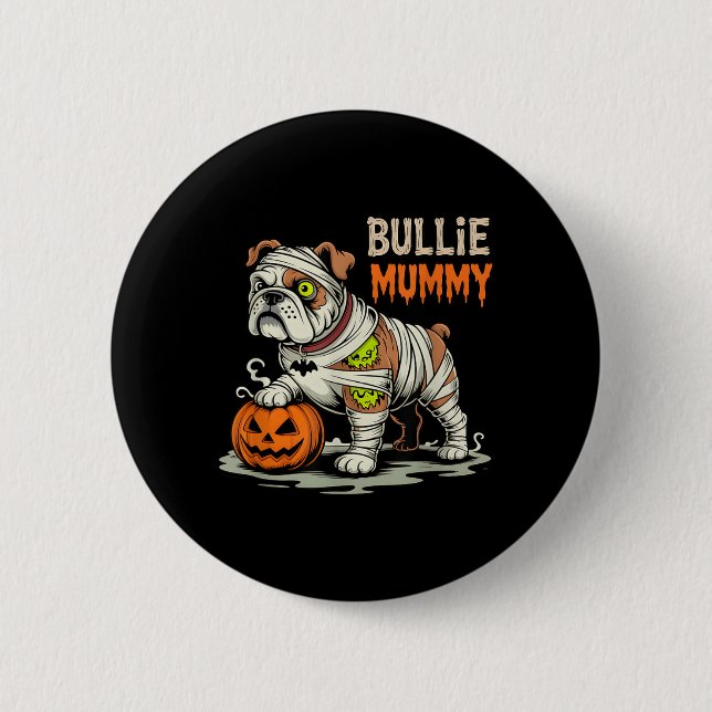 Halloween-valp Bulldog-mumie Knapp (Framsida)