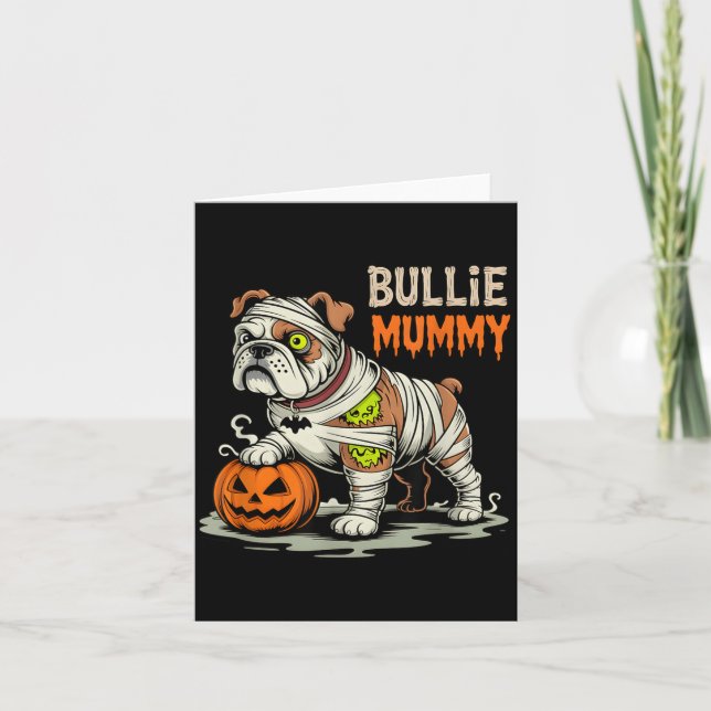 Halloween-valp Bulldog-mumie Kort (Framsida)