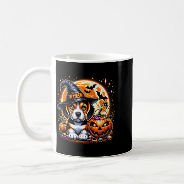 Halloween Valp T-Shirt1 Kaffemugg (Vänster)
