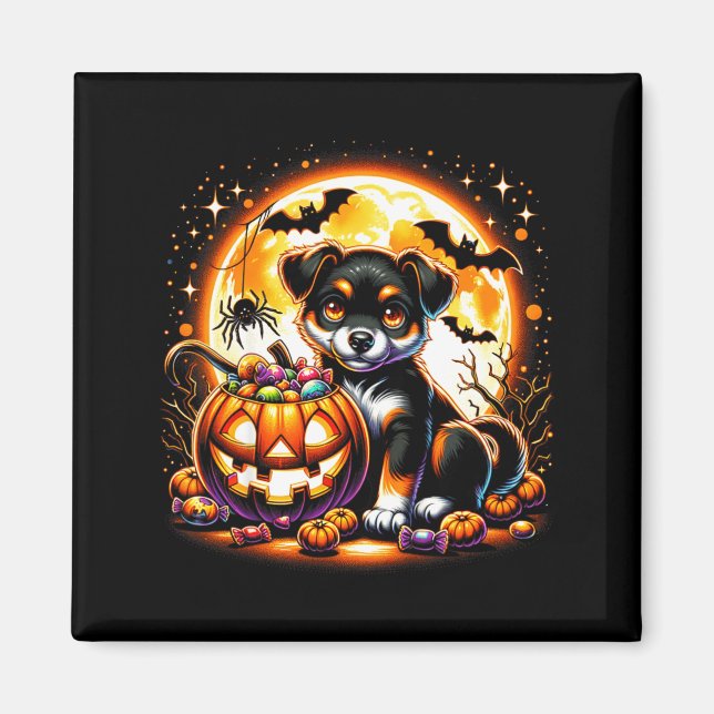 Halloween Valp T-Shirt4 Magnet (Framsidan)