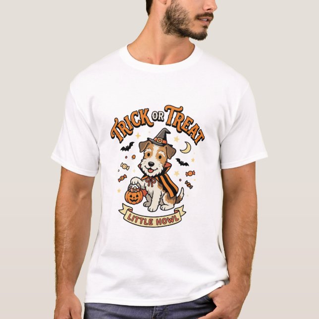 Halloween Valp Trick Parade T Shirt (Framsida)