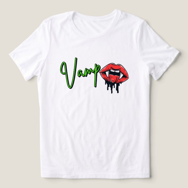 Halloween Vamp-tröja för damer T Shirt (Design Framsida)