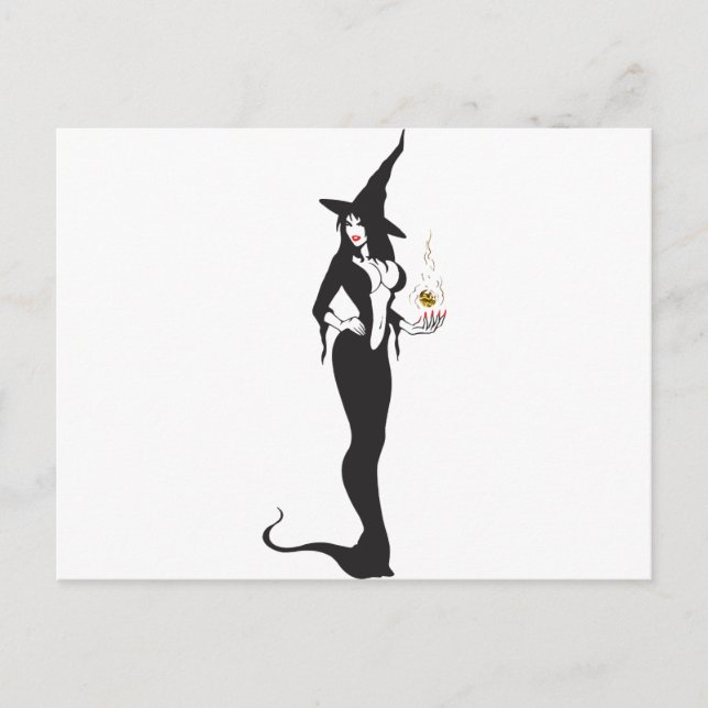 halloween vampig häxa vykort (Framsida)