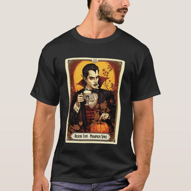 Halloween Vampire Blodtyp Pumpkin Spice Latte C T Shirt (Framsida)