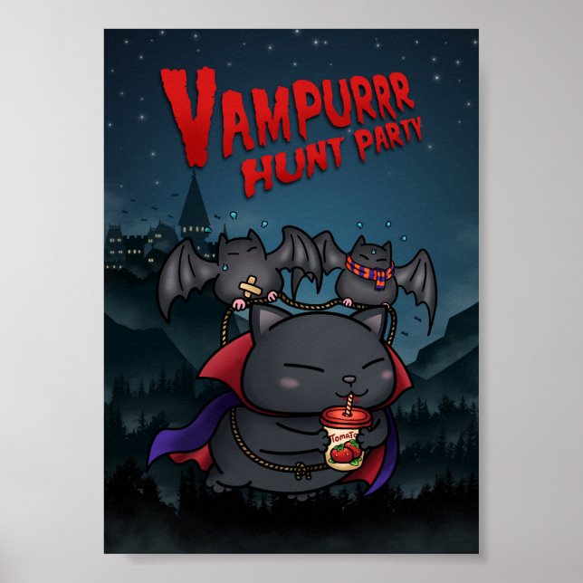 Halloween Vampire Cat Vampurr Poster (Framsidan)