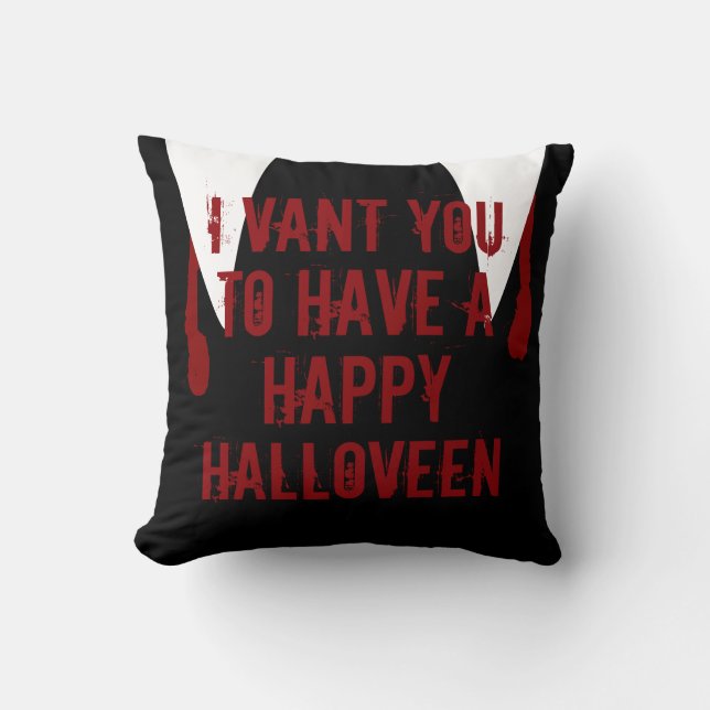 Halloween Vampire Fangs och Blood Kudde (Framsida)