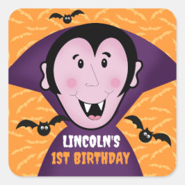 Halloween Vampire Fladdermus 1:a födelsedagscute Fyrkantigt Klistermärke