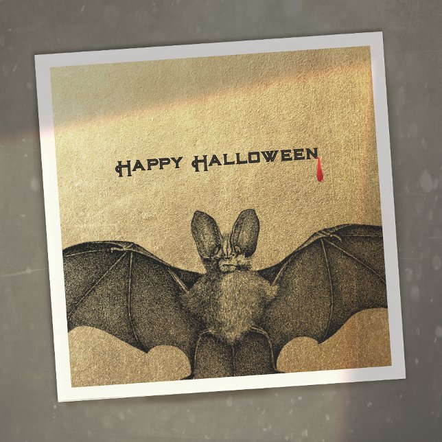 Halloween Vampire Fladdermus Guld Pappersservett (Skapare uppladdad)