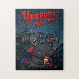 Halloween Vampire Katt Vampurr Pussel
