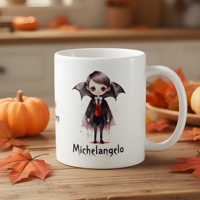Halloween Vampire Kid Personalize Kaffemugg (Skapare uppladdad)